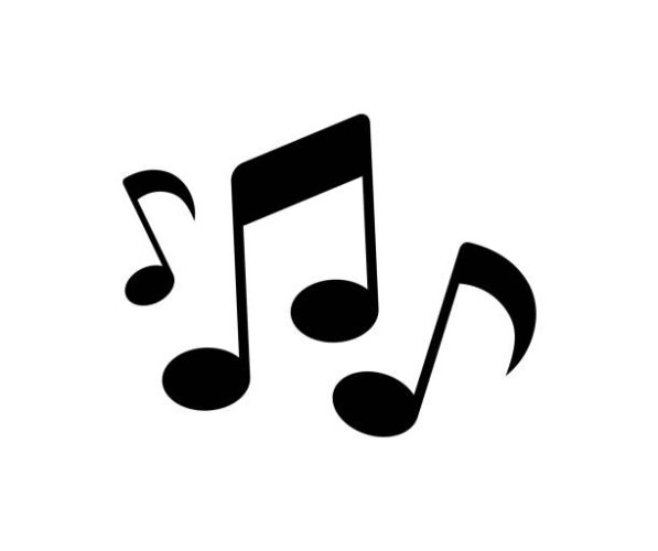 Vector illustration of musical notes on white background